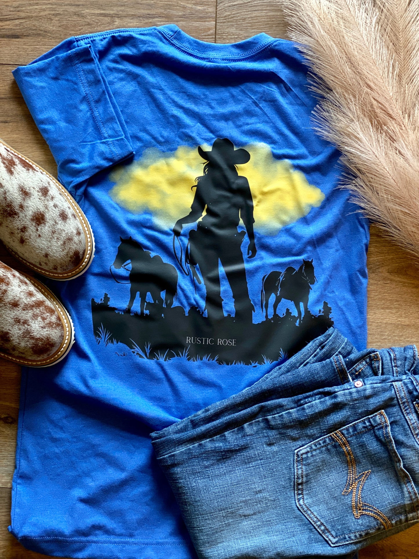 Cowgirl & Horses Tee – Western Riding Shirt | Rustic Rose Brand