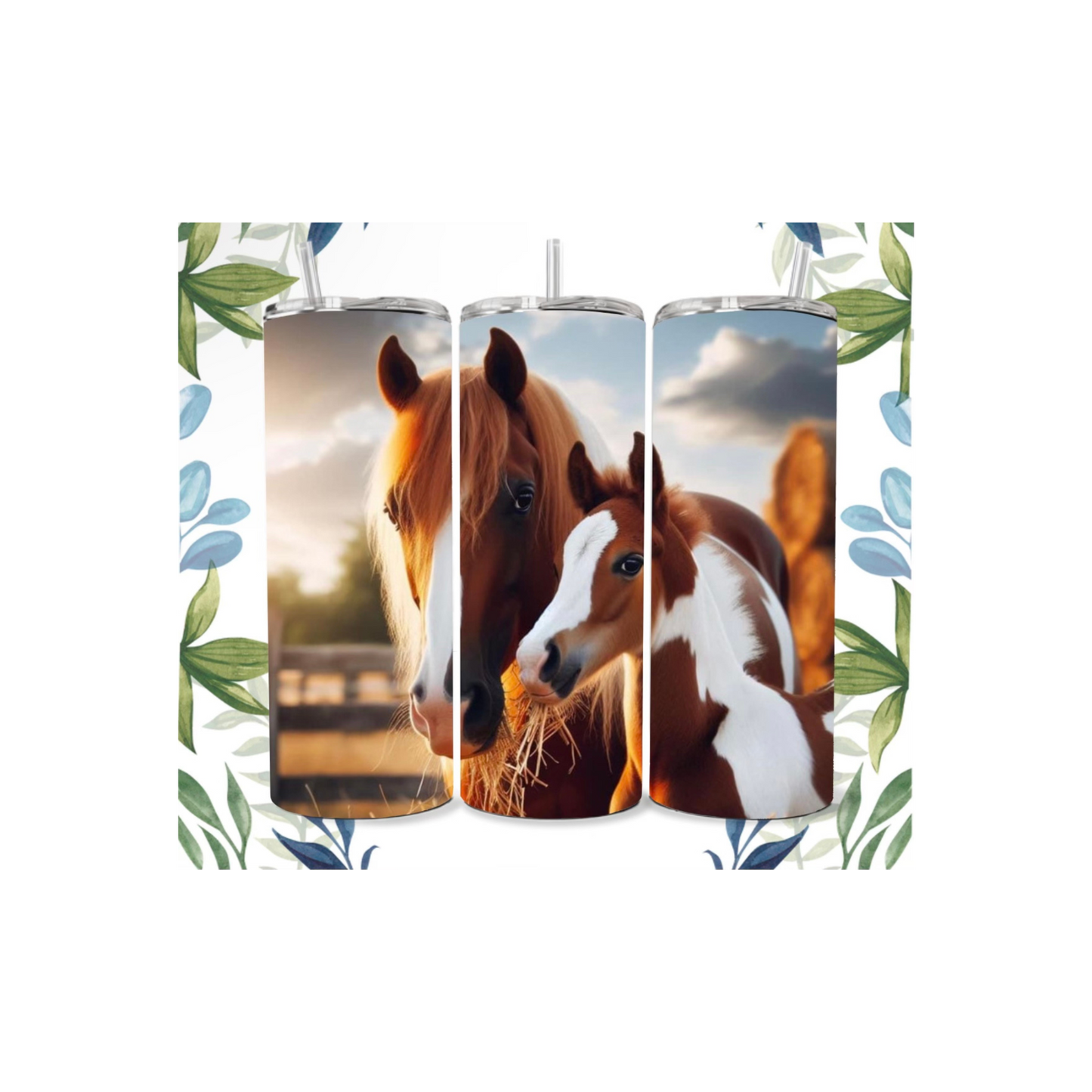 Mare and Foal Tumbler | Western Drinkware | Rustic Rose Brand